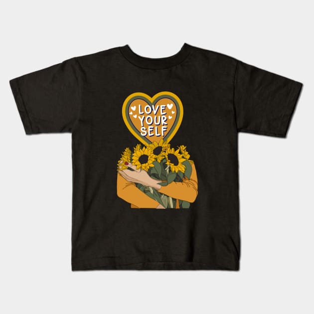 Love Yourself Always Kids T-Shirt by Artist usha